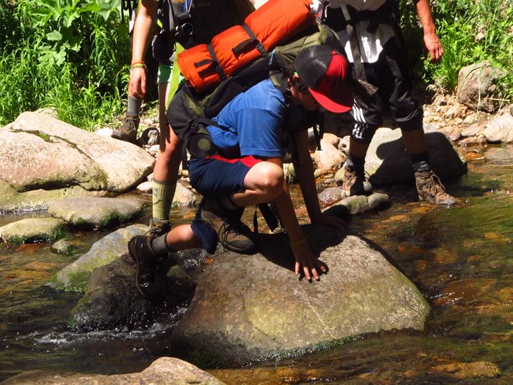 Backpacking Stream Crossing